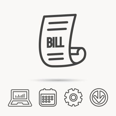 Bill simgesi. Belge işareti ödemek.