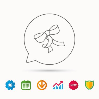 Hediye yay simgesi. Mevcut dekorasyon işareti.