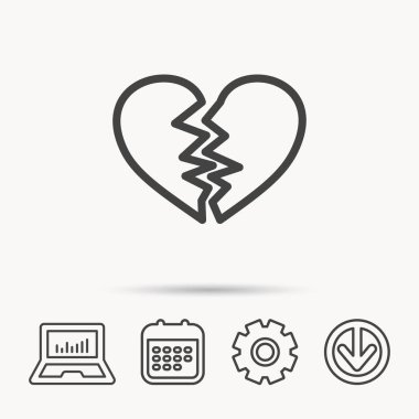 Kırık kalp simgesi. Boşanma işareti.