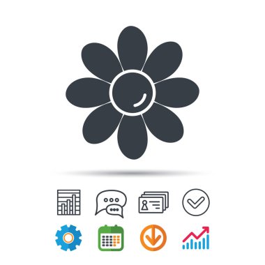 Çiçek simgesi. Çiçekçi bitki yaprakları işareti ile.