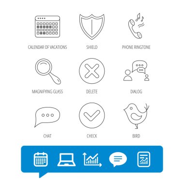 Telefon zil sesi, konuşma balonu simgeler sohbet.
