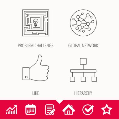 Global ağ gibi ve hiyerarşi simgeler.