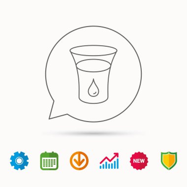 Bir bardak su simgesi. Damla işareti.