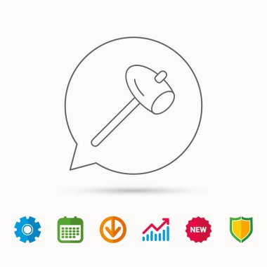 Çekiç simgesi. Onarım veya düzeltme işareti.