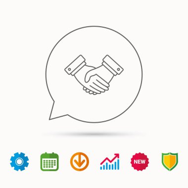 El sıkışma simgesi. Anlaşma anlaşma işareti.