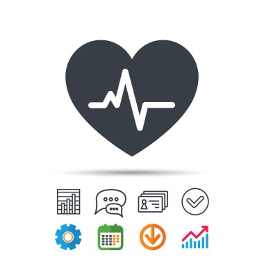 Kalp atışı simgesi. Kardiyoloji sembolü.