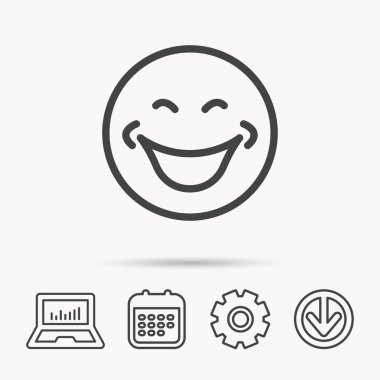 Gülümseme simgesi. Olumlu mutlu yüz işareti.