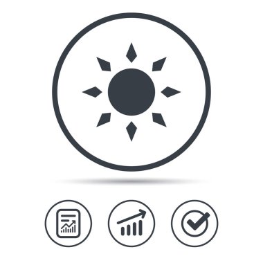 Güneş simgesi. Güneşli hava işareti.