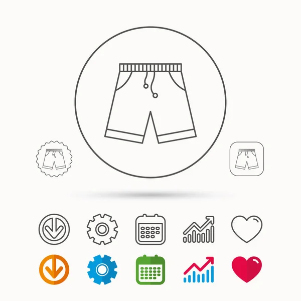 Icono de shorts. Señal de compras de ropa casual . — Vector de stock