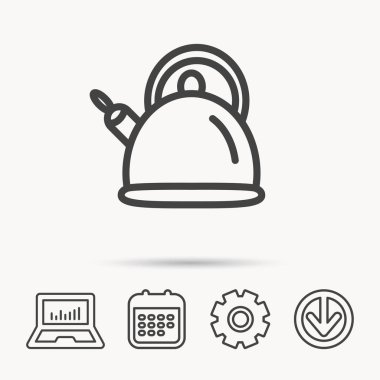 Çaydanlık simgesi. Mutfak su ısıtıcısı işareti.