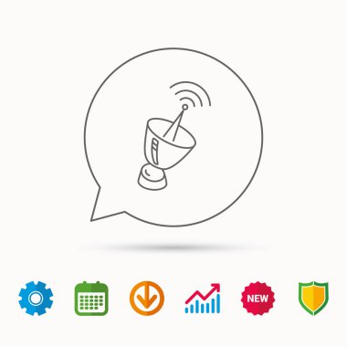 Anten simgesi. Sputnik uydu işareti.