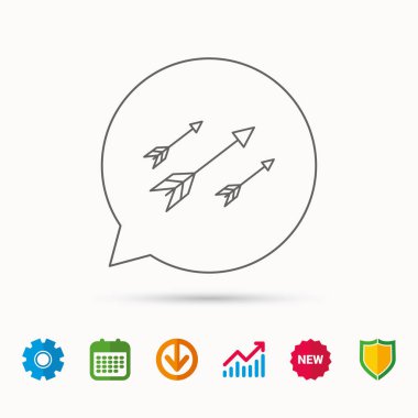 Yay okları simge. Avcılık Spor ekipman işareti.