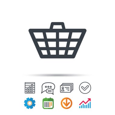 Sepet simgesi. Alışveriş sepeti işareti.