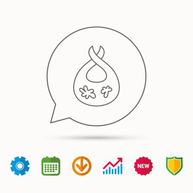 Kirli noktalar simgesiyle bib. İşareti bebek elbise.