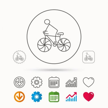 Bisikleti spor idolü. Bisiklet Yarışı işareti.