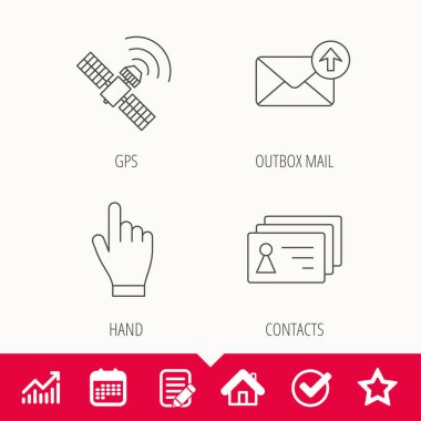 El işaretçisi, kişiler ve gps uydu simgeler.