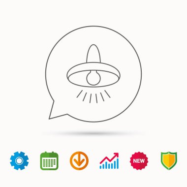 Tavan Lambası simgesi. Işık Aydınlatma işareti.