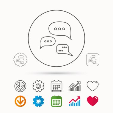 Görüşme simgesi. Sohbet konuşma kabarcıklar işareti.