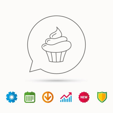 Cupcake simgesi. Tatlı kek işareti.