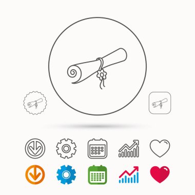 Diploma simgesi. Mezuniyet belge işareti.