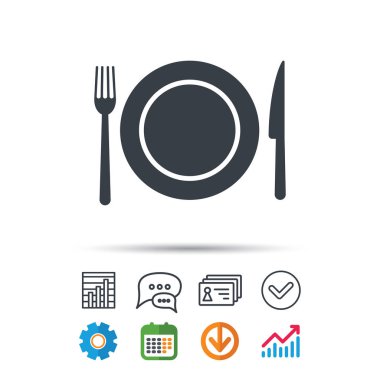 Tabak, çatal ve bıçak simgeler. Çatal bıçak takımı işareti.