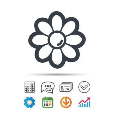 Çiçek simgesi. Çiçekçi bitki yaprakları işareti ile.