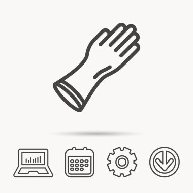 Lastik eldiven simgesi. Lateks el koruma işareti.