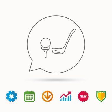 Golf Kulübü simgesi. Golf Spor işareti.