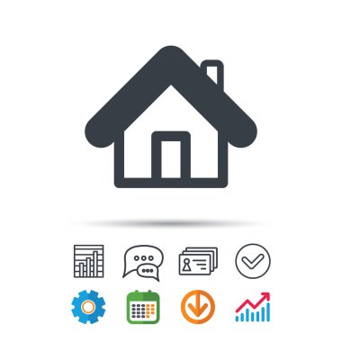 Ev simgesini. Ev bina oturum.