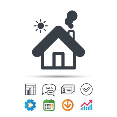 Ev simgesini. Ev bina oturum.