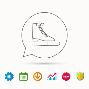 Buz pateni simgesi. Buz pateni ekipman işareti.