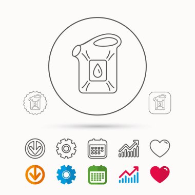 Bidon simgesi. Damla işaretiyle benzin yakıt olabilir.