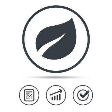 Yaprak simgesi. Taze organik ürün işareti.