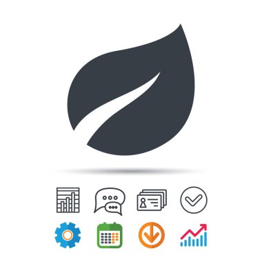 Yaprak simgesi. Taze organik ürün işareti.