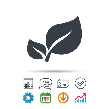 Yaprak simgesi. Taze organik ürün işareti.