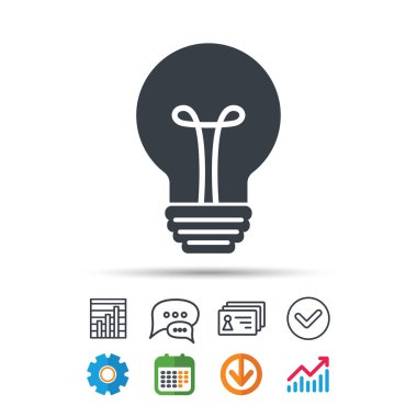 Ampul simgesi. Lamba aydınlatma işareti.