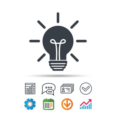 Ampul simgesi. Lamba aydınlatma işareti.