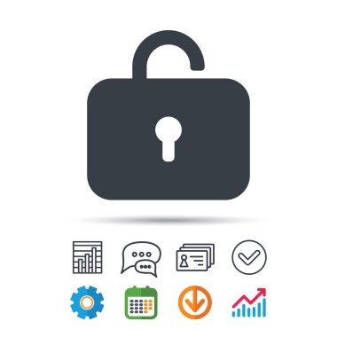 Kilit simgesi. Gizlilik soyunma işareti.