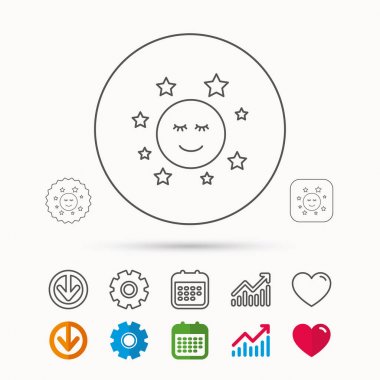 Ay ve yıldız simgesi. Gece ya da uyku işareti.