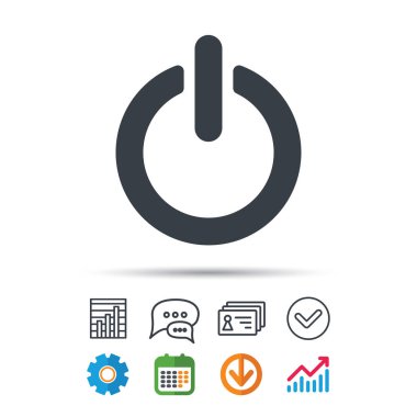 Açık, kapalı güç simgesi. Enerji geçiş işareti.