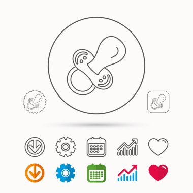 Emzik simgesi. Meme ucu veya dummy işareti.