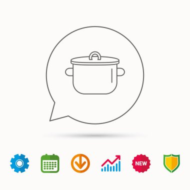 Pan simgesi. Pişirme tencere işareti.