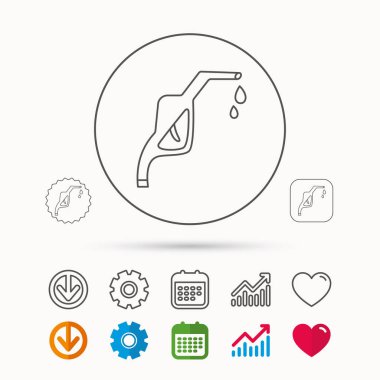 Benzin pompa meme simgesi. Benzin istasyonu işareti.