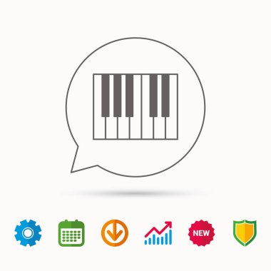 Piyano simgesi. Kraliyet müzik aleti işareti.