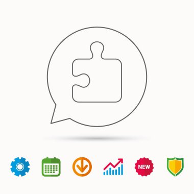 Bulmaca simgesi. Jigsaw mantıksal oyun işareti.