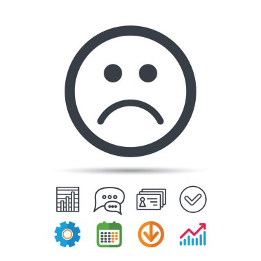 Üzgün smiley simgesi. Kötü geribildirim işareti.