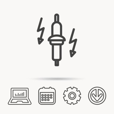 Buji simgesi. Araba elektrik bölümü işareti.