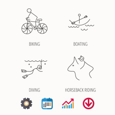 Dalış, Bisiklet ve simgeler binicilik.