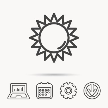 Güneş ışınları simgesi. Yaz işareti.