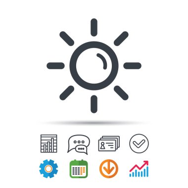 Güneş simgesi. Güneşli hava işareti.